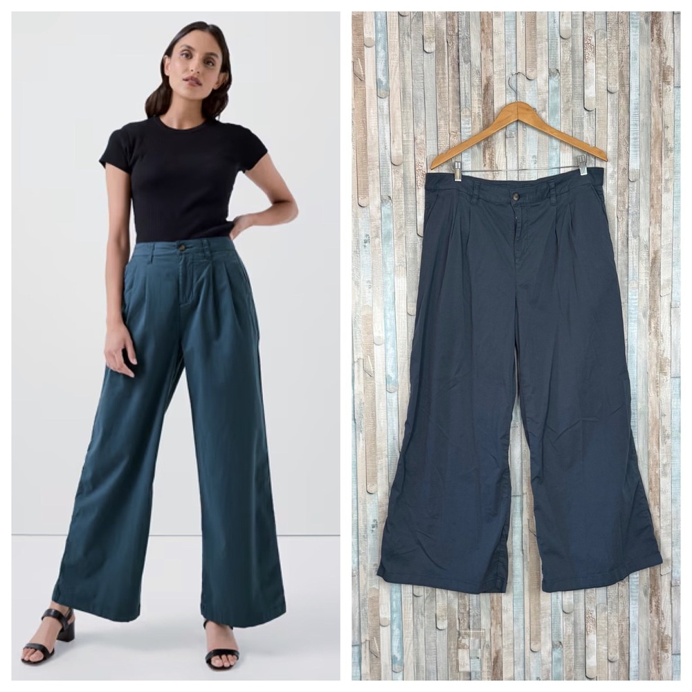 Pact XL Boulevard Trouser Blue
Organic Cotton Wide Leg Pleated
Pants High Waist